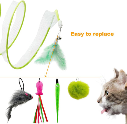 Durable elastic steel wire frame construction of the interactive cat teaser tunnel