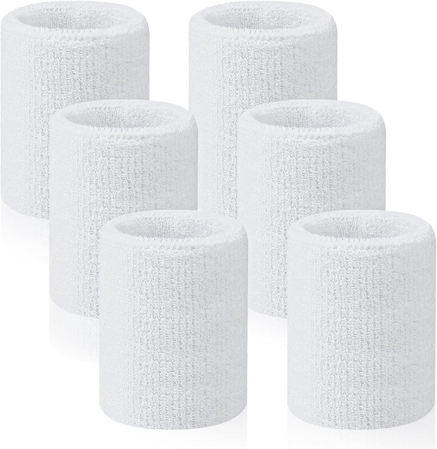 Xelsluthe white athletic wrist sweatbands front view