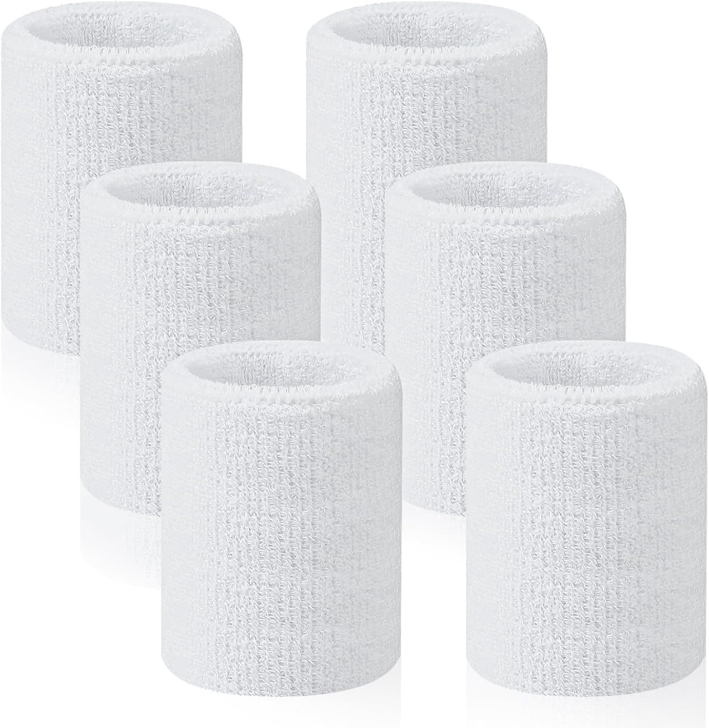 Xelsluthe white athletic wrist sweatbands front view
