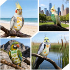 Folded HJZHII washable bird diapers ready for daily use.