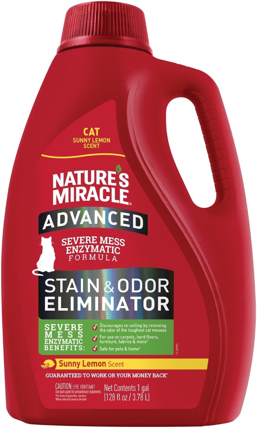 Nature's Miracle Advanced Cat Stain and Odor Eliminator Spray, Severe Mess Enzymatic Formula For Tough Pet Messes, 32 oz - Image 9