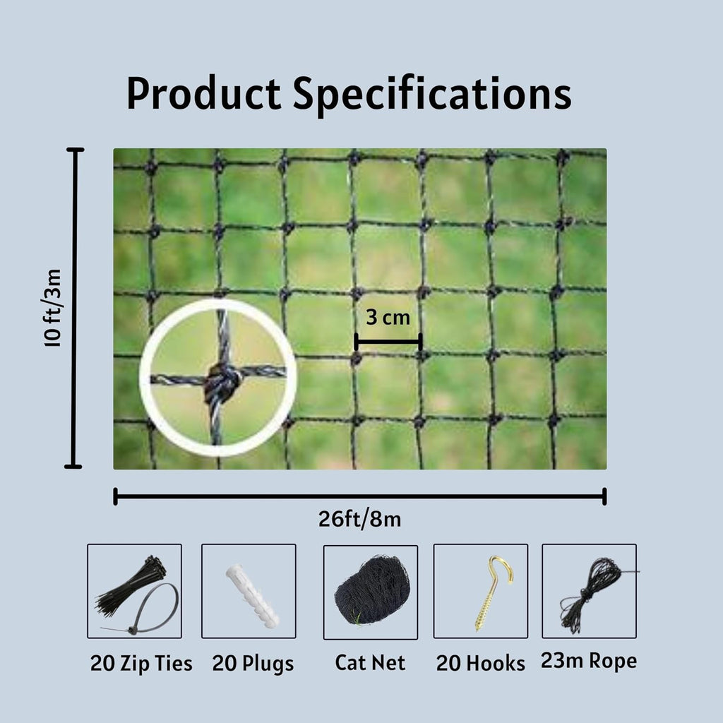 Close up of reinforced wire mesh structure for cat safety