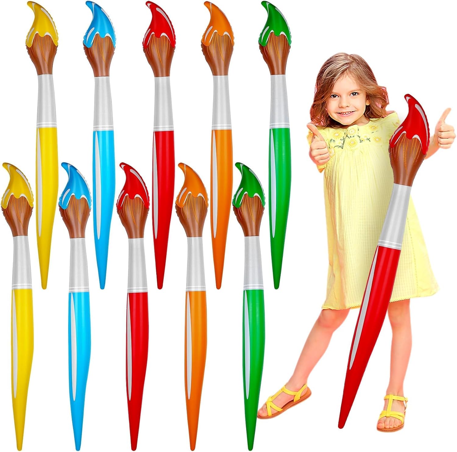 Furbeko giant inflatable paint brushes front view classroom decorations