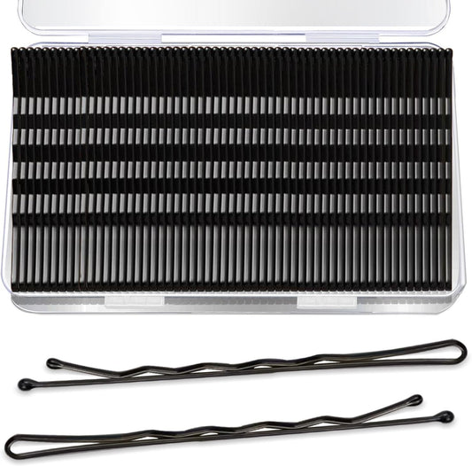 AITRAI large bobby pins black jumbo pack front view in clear storage box