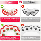 Full product packaging of the aoeeki strawberry pattern kitten collar with a white background display.