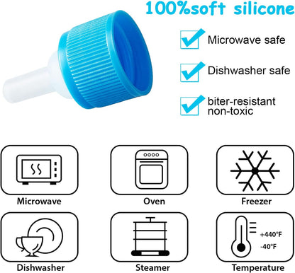 Assorted shapes of soft silicone replacement teats included in the Tondiamo newborn small animal grooming supplies.
