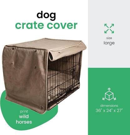 Molly Mutt cotton canvas pet crate cover with rolled up side panels