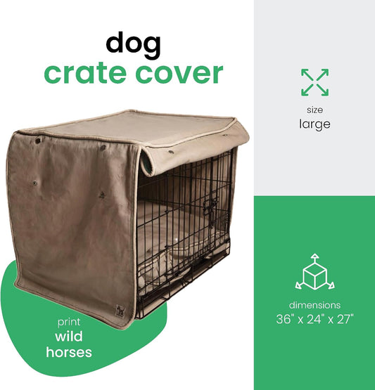 Molly Mutt cotton canvas pet crate cover with rolled up side panels
