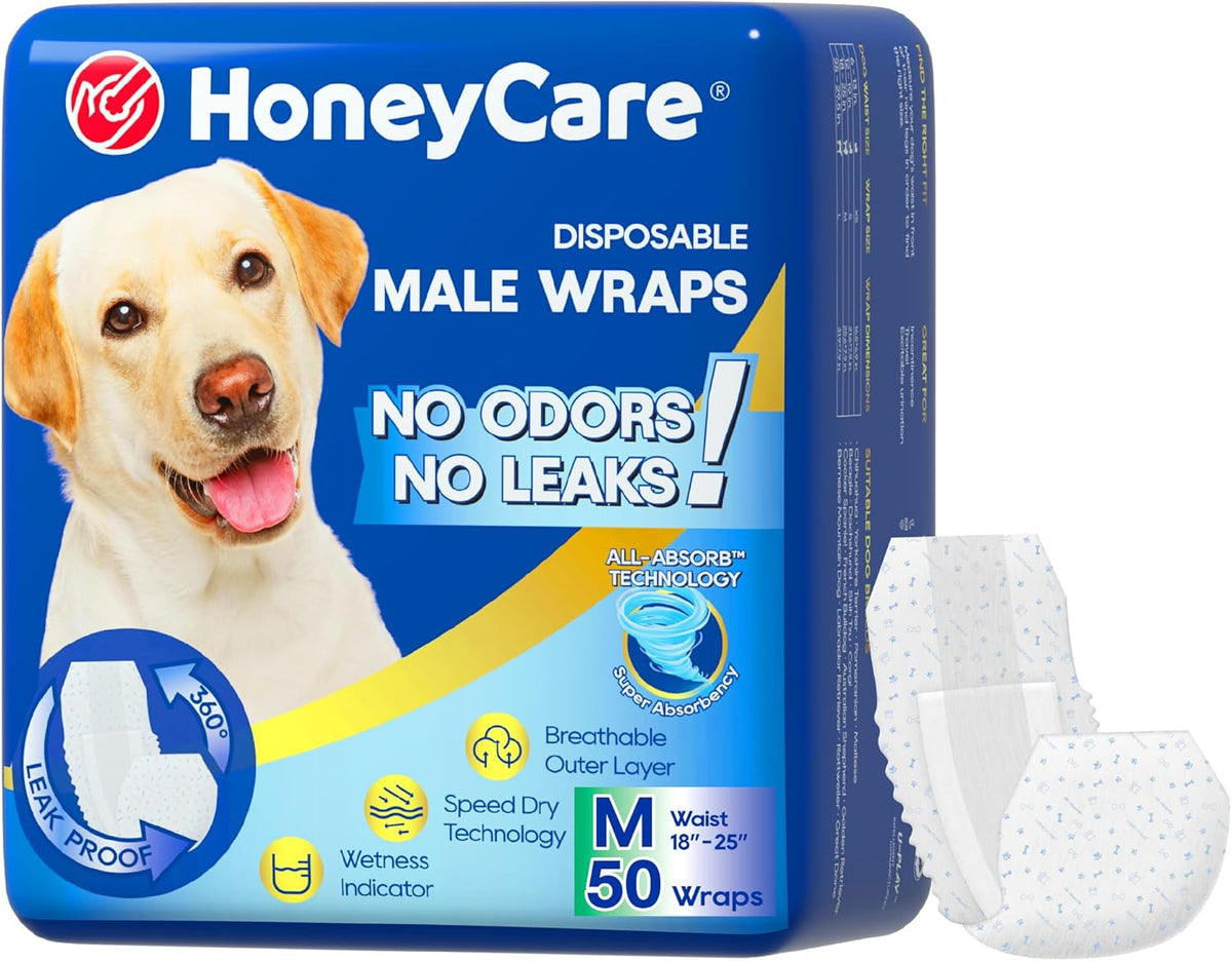 HONEY CARE All-Absorb A26 Male Dog Wrap, 50 Count, Small - Image 15