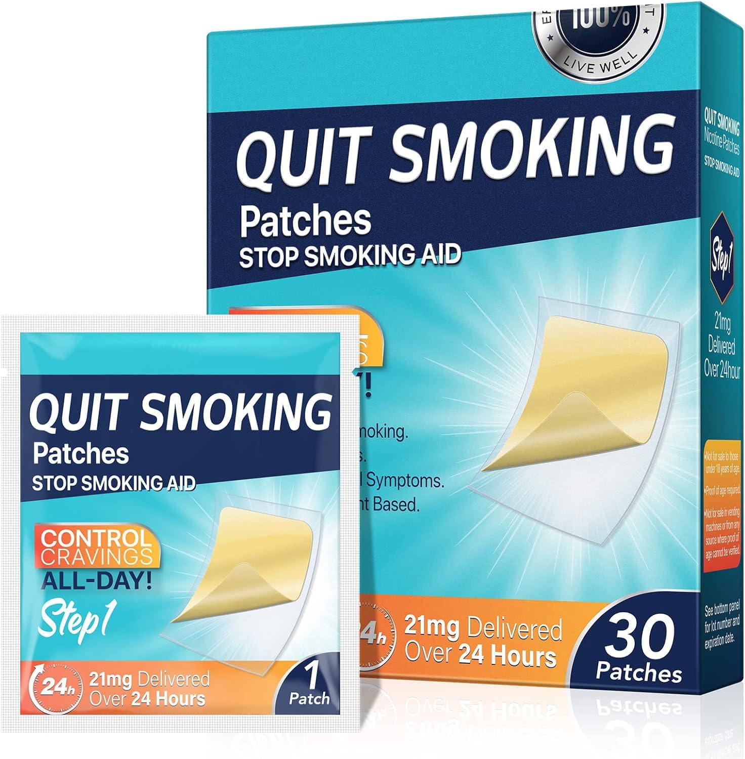 PLSHSBSE Quit Smoking Patches front view nicotine transdermal system.