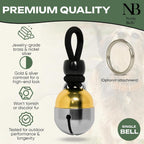 Noble Bells cat and dog collar bell highlighting the detailed hand-soldered clacker construction.