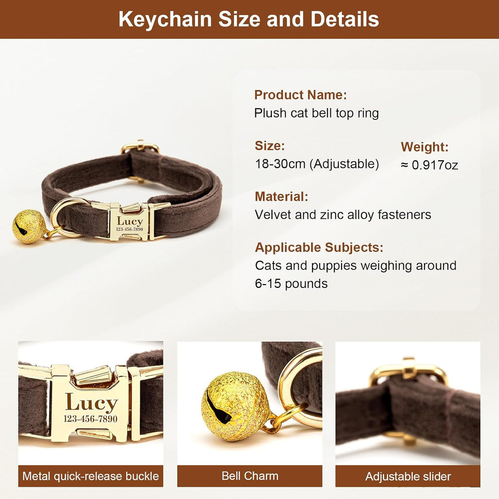 Yijhpbc small cat collar velvet soft material texture side view look