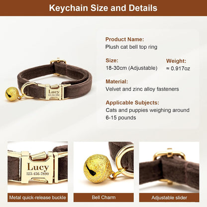 Yijhpbc small cat collar velvet soft material texture side view look