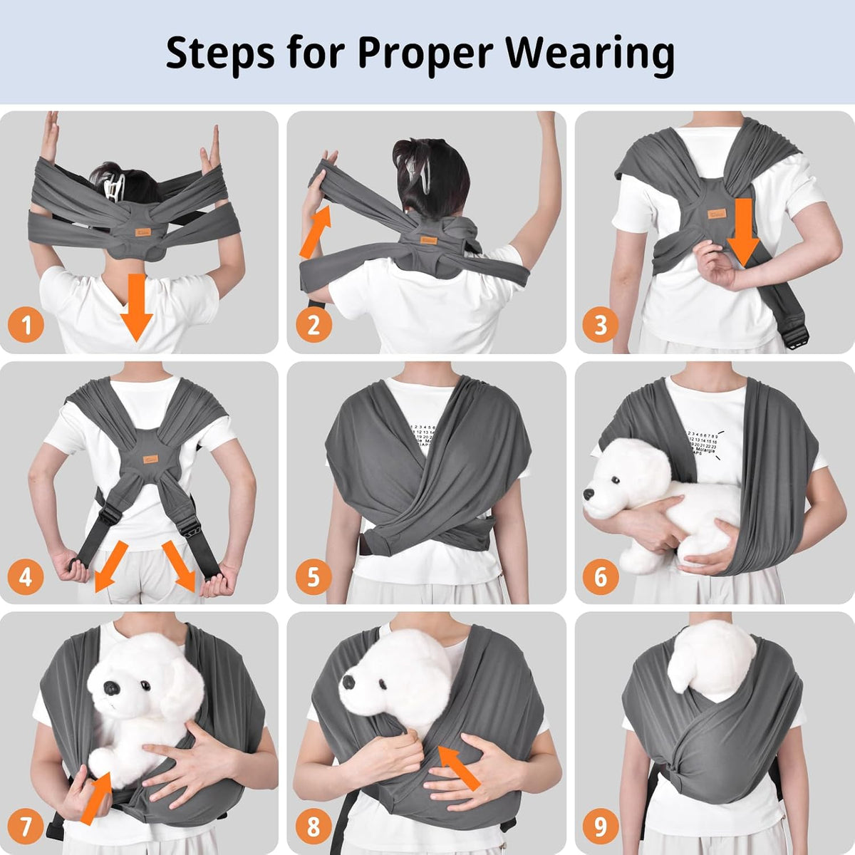 Ergonomic front facing cat sling carrier