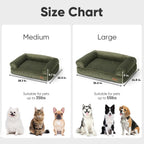 FUKUMARU green corduroy pet couch styled in a modern home living room