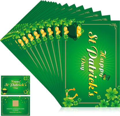 Frienda St. Patrick's Day Fortune Cards front view showing shamrock design