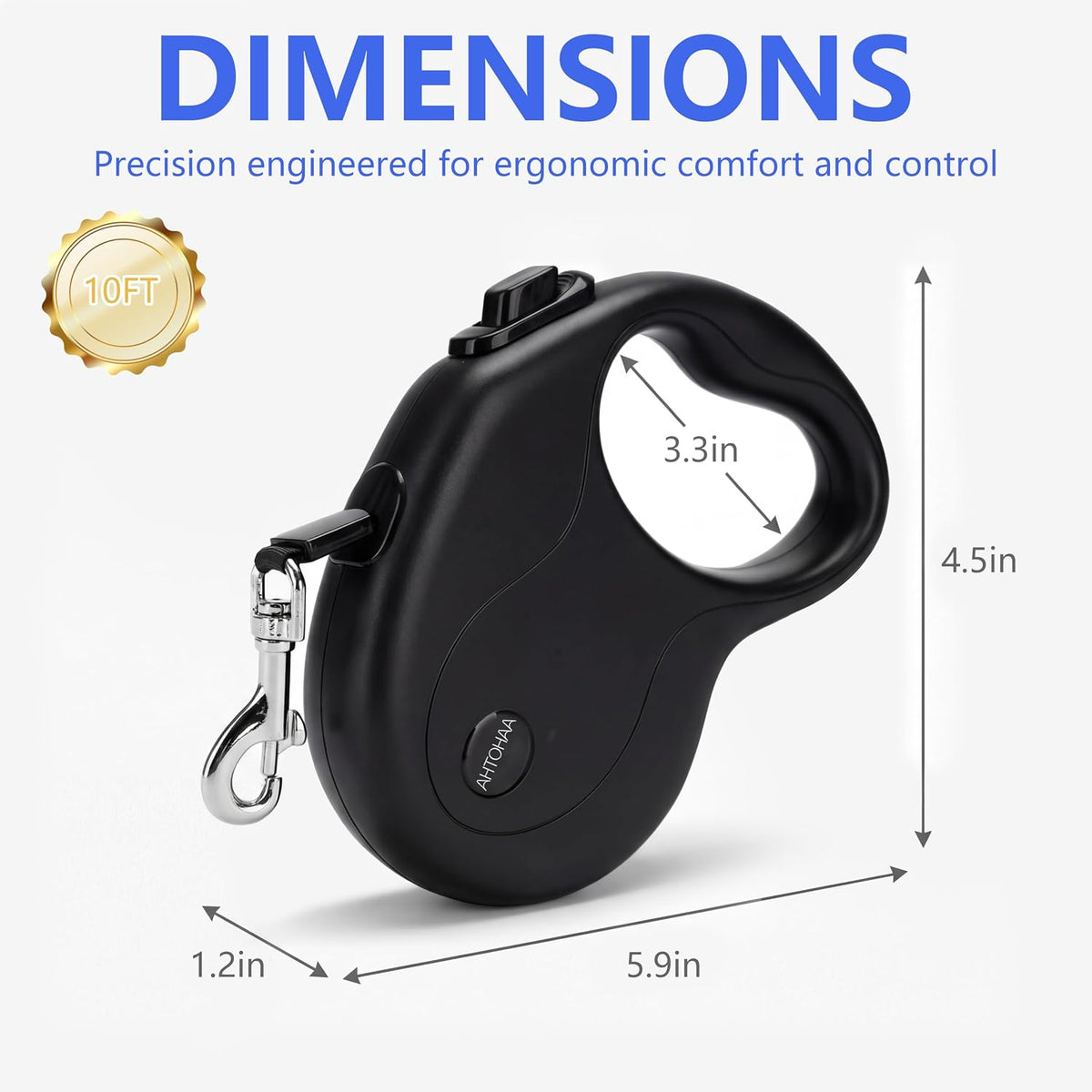 Ergonomic anti-slip handle of AHTOHAA pet leash