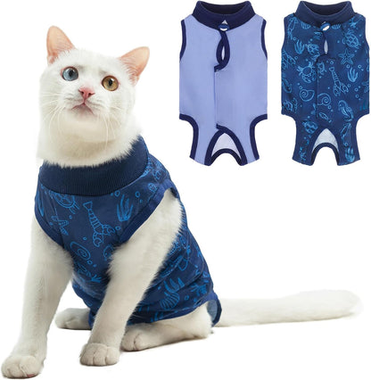 BEAUTYZOO 2 Pack Cat Recovery Suit, Cat Onesie for Cats After Surgery Female Male, Kitten Spay Neuter Surgical Recovery Body Suit Cone of Shame Alternative, Anti Lick Pet Anxiety Vest, Pink XS - Image 9