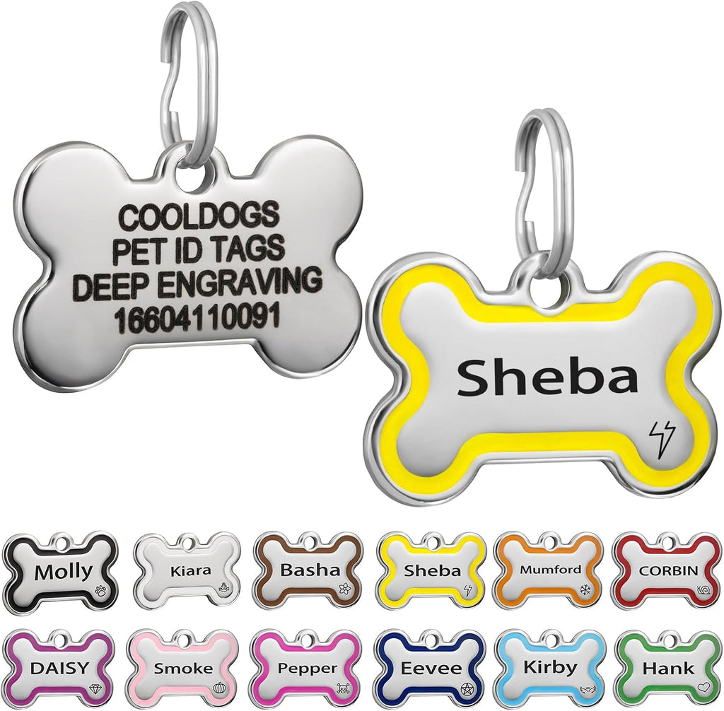 CoolDogs Stainless Steel Enamel Pet ID Tags for Dogs and Cats, Personalized Dog Tags,Cat Tags,Custom Engraved Dog Name Tag,Cat Name Tag with up to 5 Lines of Text on Both Sides (Blue, Large) - Image 13