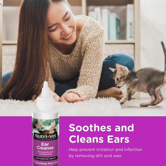 Nutri-Vet feline ear cleaning liquid bottle label