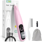 PAPMINI low noise trimmer package elements including Type-C USB charging cable and grooming guide combs.