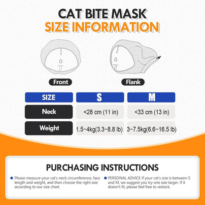 Cat wearing safe fit grooming muzzle