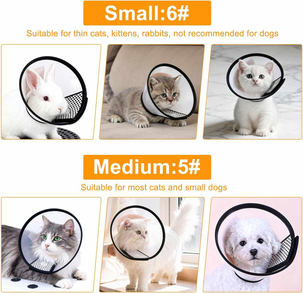 VOVIGGOL translucent dog head cone showing soft neck padding details