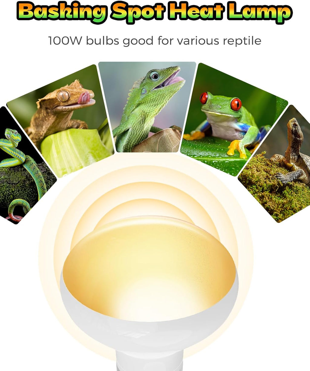 Close up view of the durable frosted glass housing on the REPTI HOME reptile heat lamp twin pack.