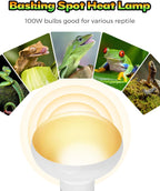 Close up view of the durable frosted glass housing on the REPTI HOME reptile heat lamp twin pack.