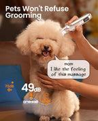 Oneisall paw trimmer being used on a dog with quiet operation