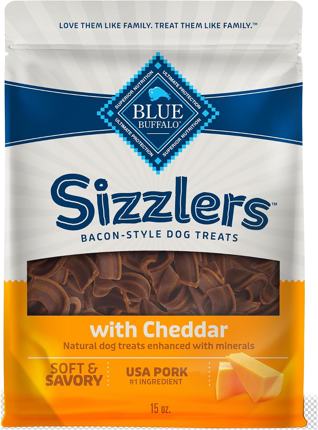 Blue Buffalo Sizzlers Natural Soft Dog Treats, Bacon-Style Soft-Moist Dog Treats with Real USA Pork, Original Flavor, 6-oz Bag - Image 11