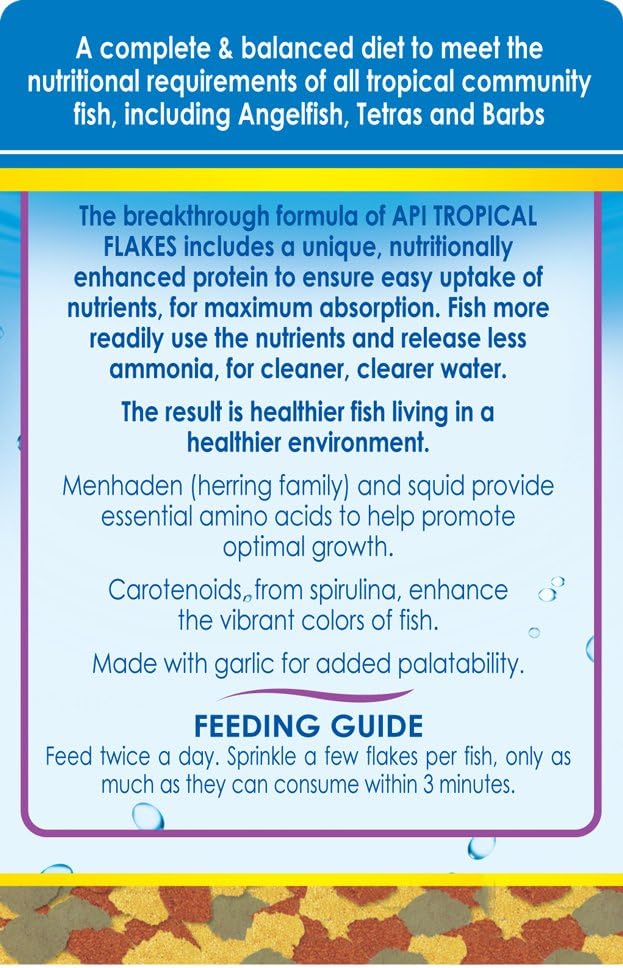 Close up of API fish food flakes texture