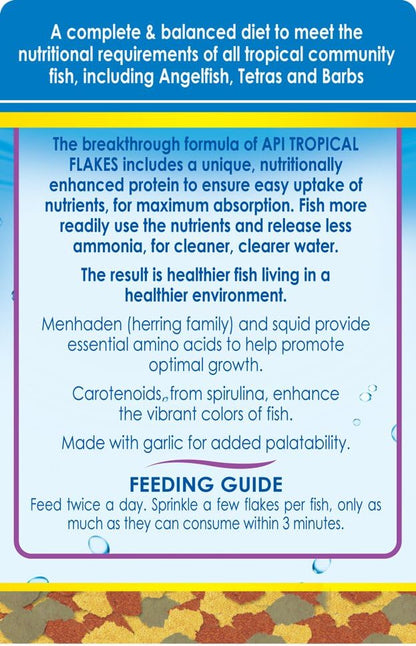 Close up of API fish food flakes texture