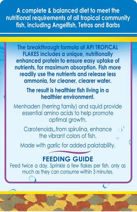 Close up of API fish food flakes texture