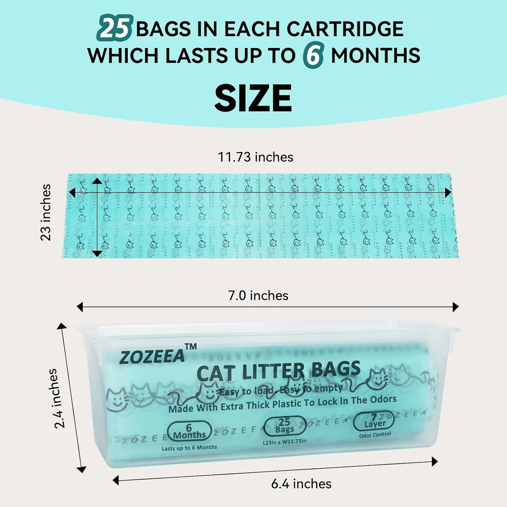 Easy roll compatible cat bag cartridge being inserted into a litter bin