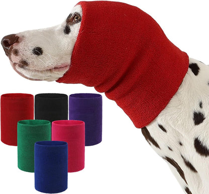 Water resistant dog ear covers for bath time keeping moisture out of ears.