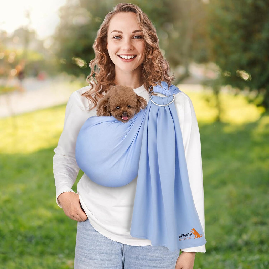 Dog Sling Carrier for Small Dogs,Carrying Wrap Anti-Anxiety Cat Sling,Adjustable Pet Sling(Light Gray) - Image 11