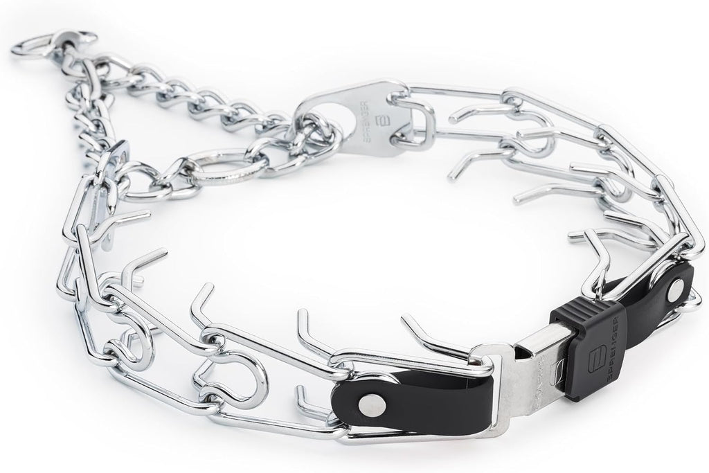 Herm Sprenger Prong Collar with Quick Release Cliclock Buckle & Biothane Insert & Swivel Ring | Chrome Plated Steel No Pull Dog Training Collar Made in Germany, Black 16in x 2.25mm Necks up to 13-14in - Image 10