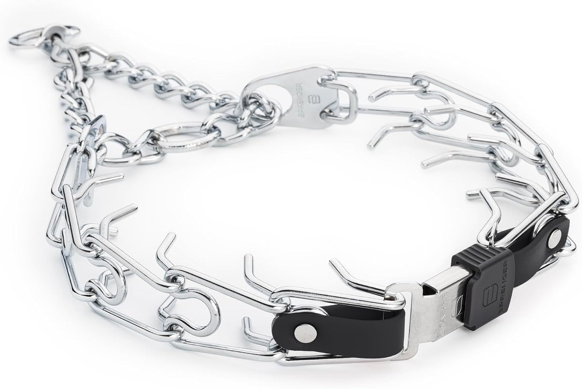 Herm Sprenger Prong Collar with Quick Release Cliclock Buckle & Biothane Insert & Swivel Ring | Chrome Plated Steel No Pull Dog Training Collar Made in Germany, Black 16in x 2.25mm Necks up to 13-14in - Image 10