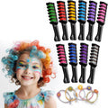 Magicat Hair Chalk Comb Set front view showcasing ten vibrant temporary colors and styling accessories