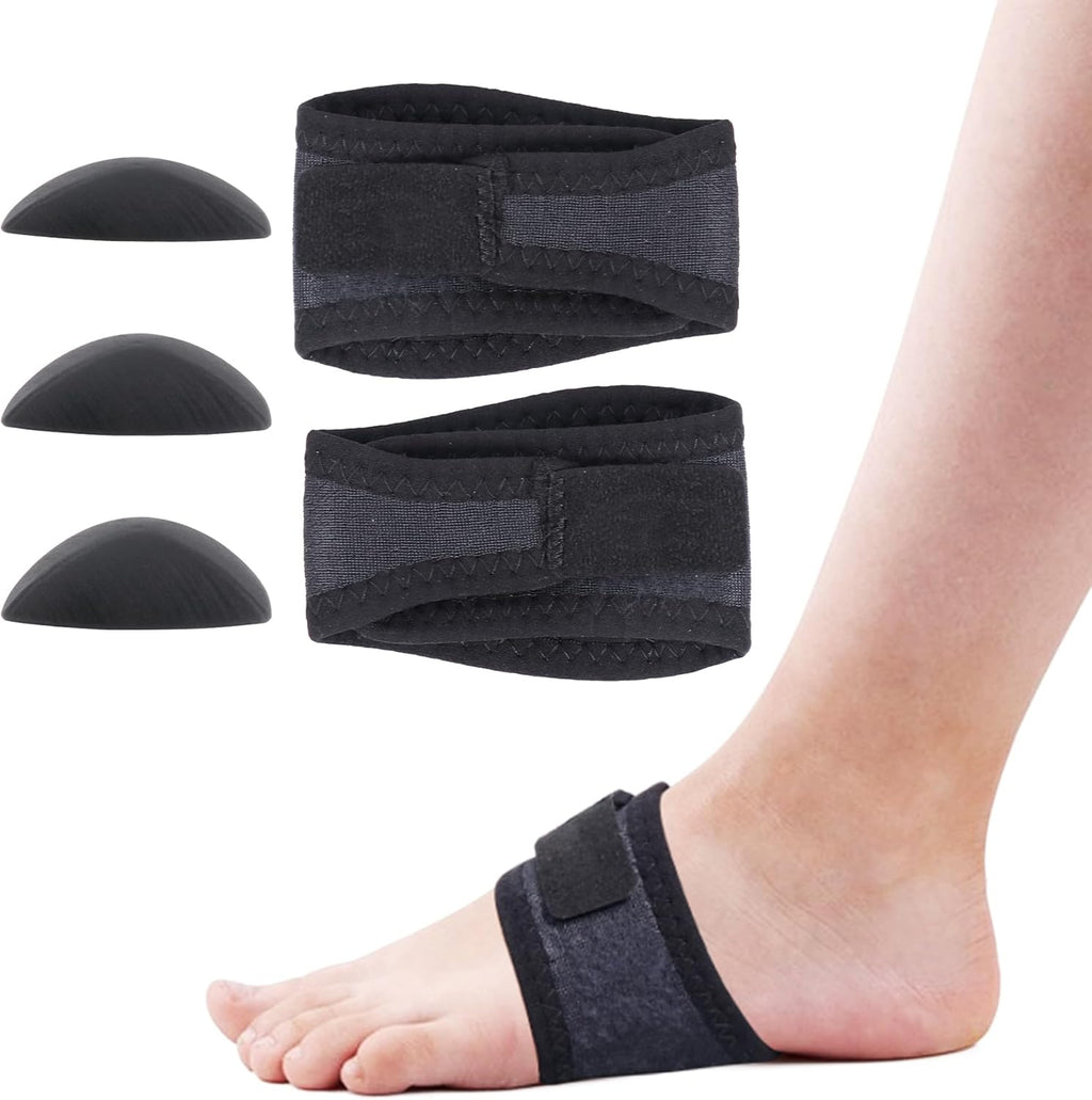 Cozyhealth Foot Arch Support Brace front view showing adjustable strap and gel pad.