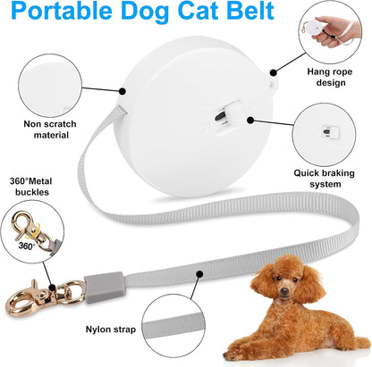 Compact white dog leash for small pets