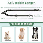 Close up view of the three hundred sixty degree zinc alloy metal rotating buckle on the dual dog lead.