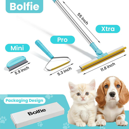 Bolfie adjustable 55-inch handle carpet rake for pet hair