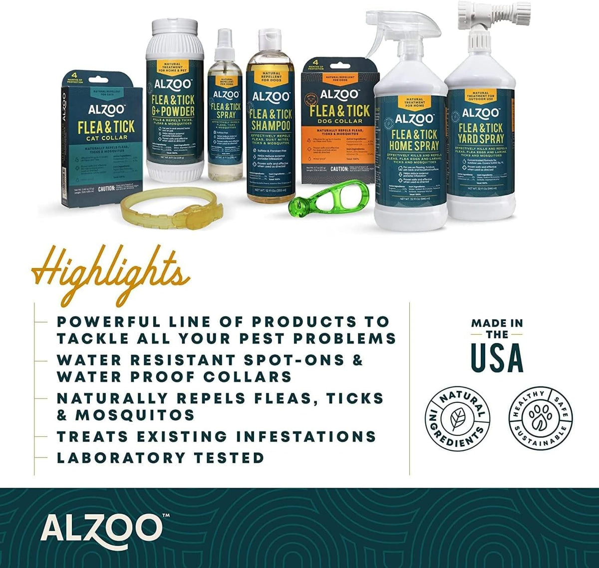 Close up of Alzoo flea and tick collar texture