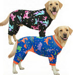 XPUDAC 2 Pack Dog Pajamas for Medium Large Sized Dog, 4-Way Stretch Warm Pet Pjs Onesie Lightweight Soft Jammies Pet Clothes Boy Girl Duck Pig Print, 4XL - Image 9