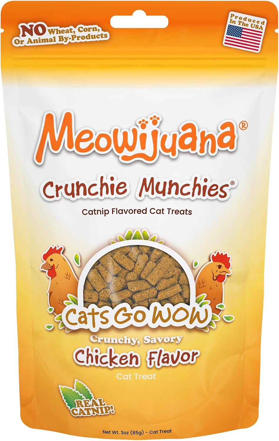 Meowijuana Crunchie Munchie Catnip Treats | Salmon, Seafood, Chicken Trio | Made with Organic Catnip | Produced in The USA | Low Calorie Cat Snack - Image 11