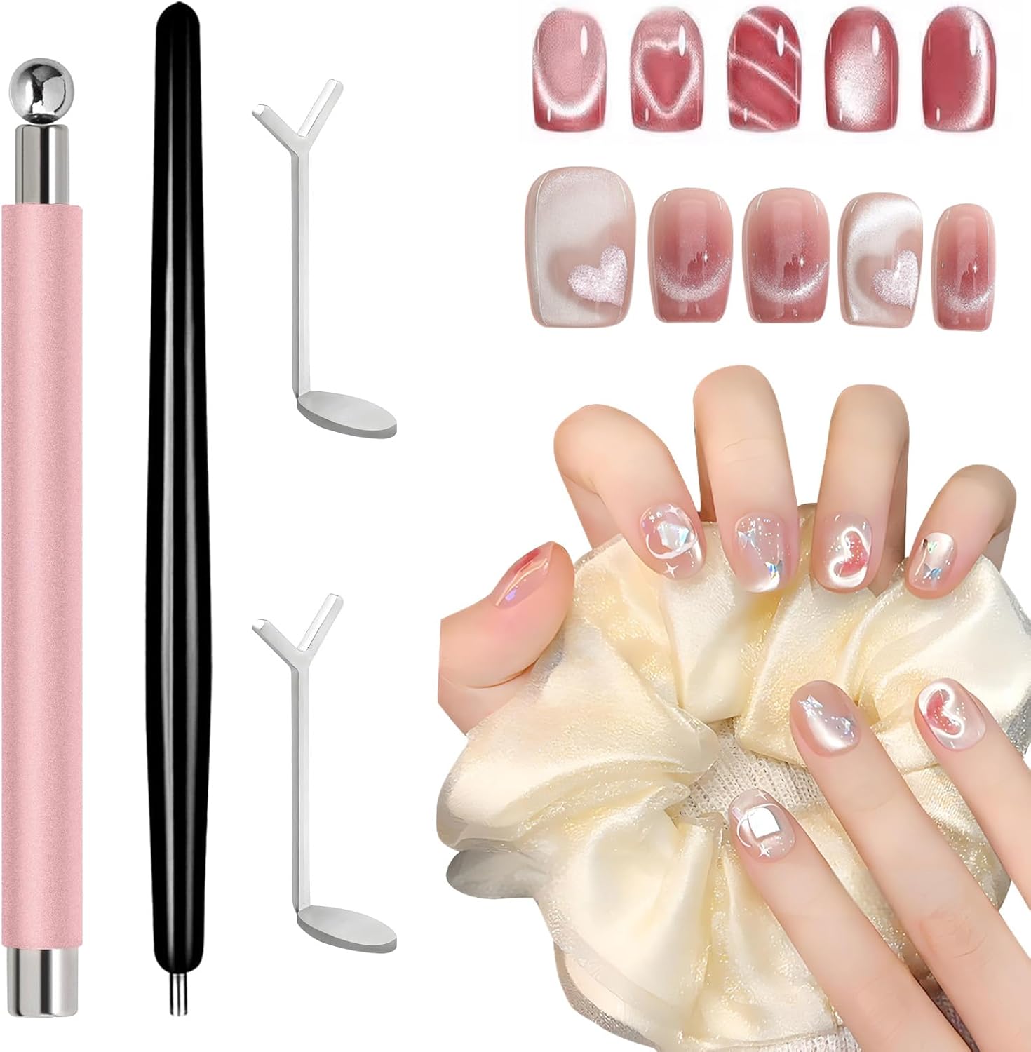 Bluedeal 4 pieces professional cat eye magnet nail kit front view