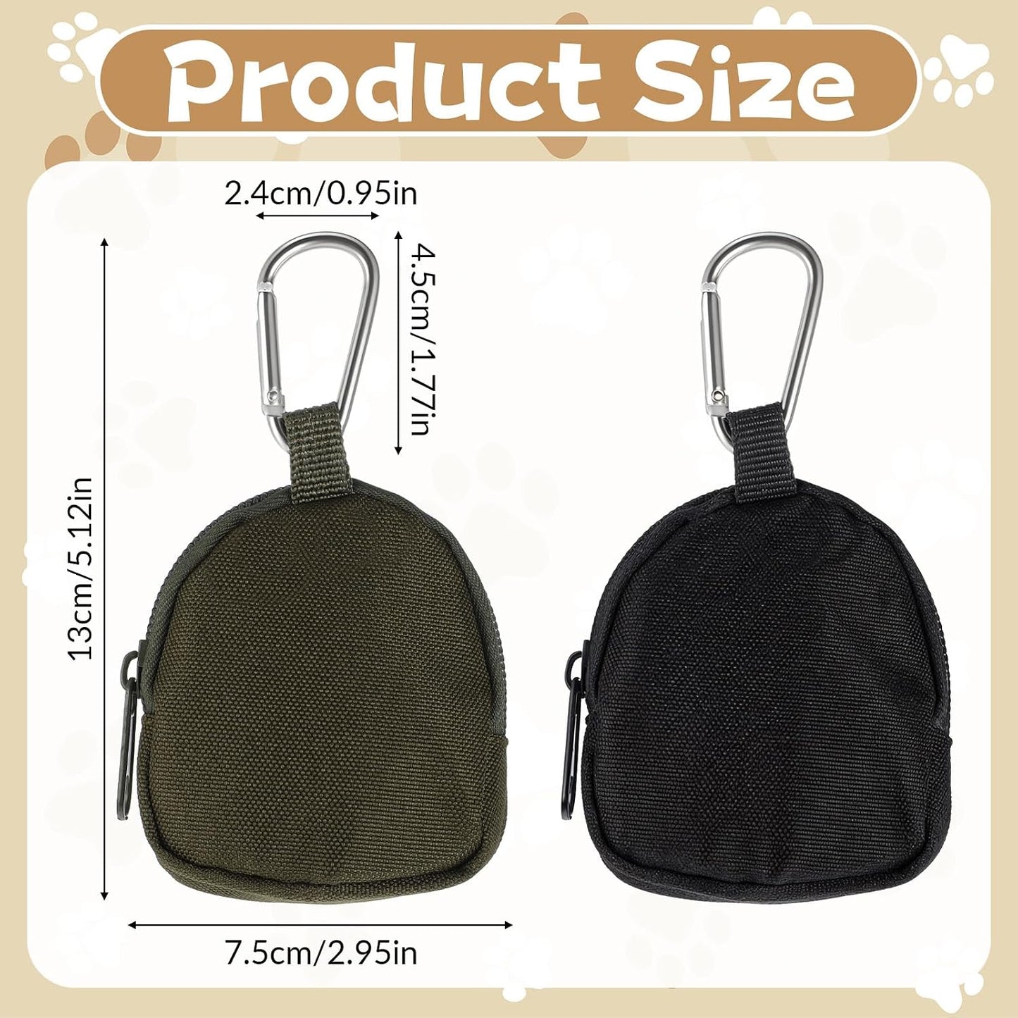 Tweruna waterproof pet treat bag showing zipper closure detail