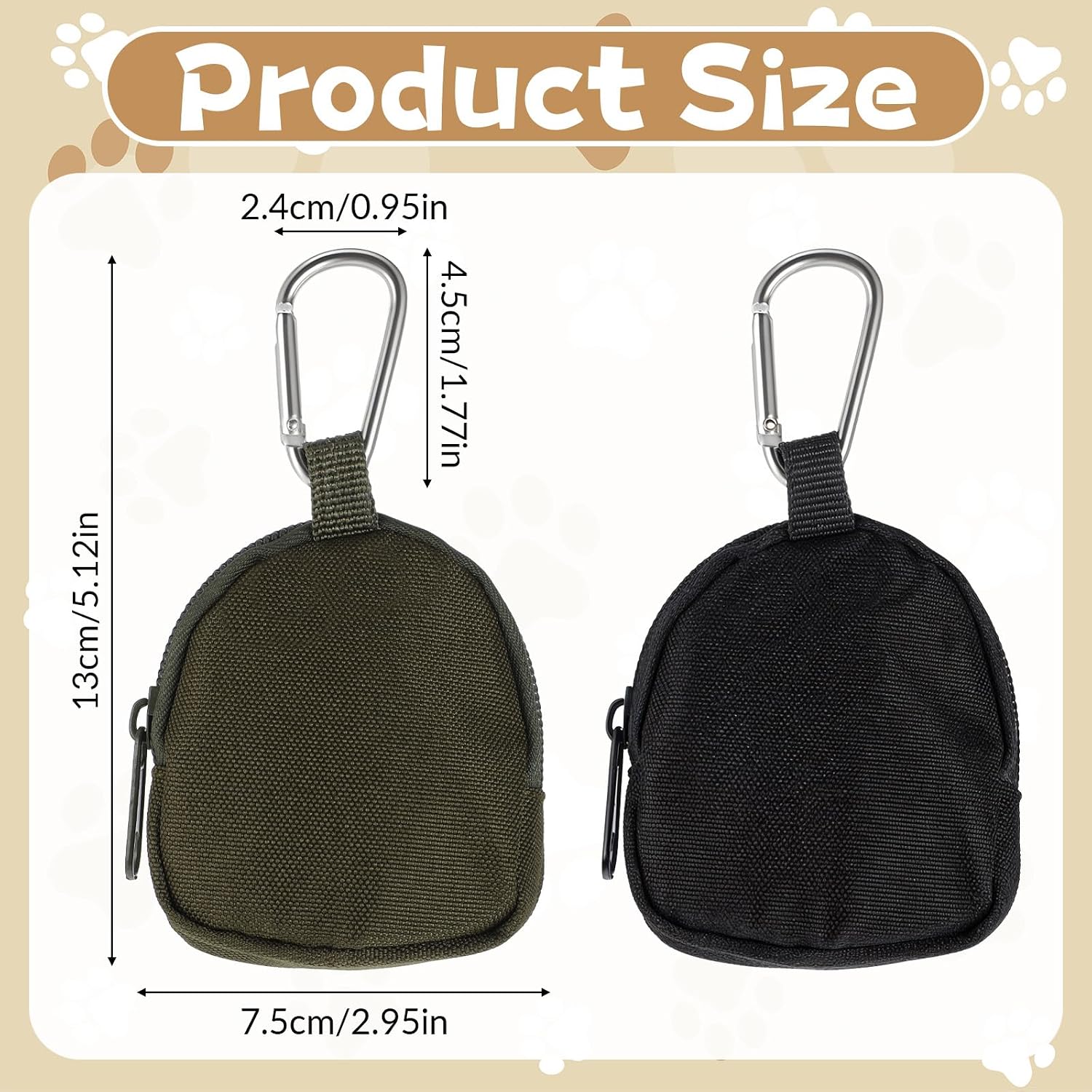 Tweruna waterproof pet treat bag showing zipper closure detail